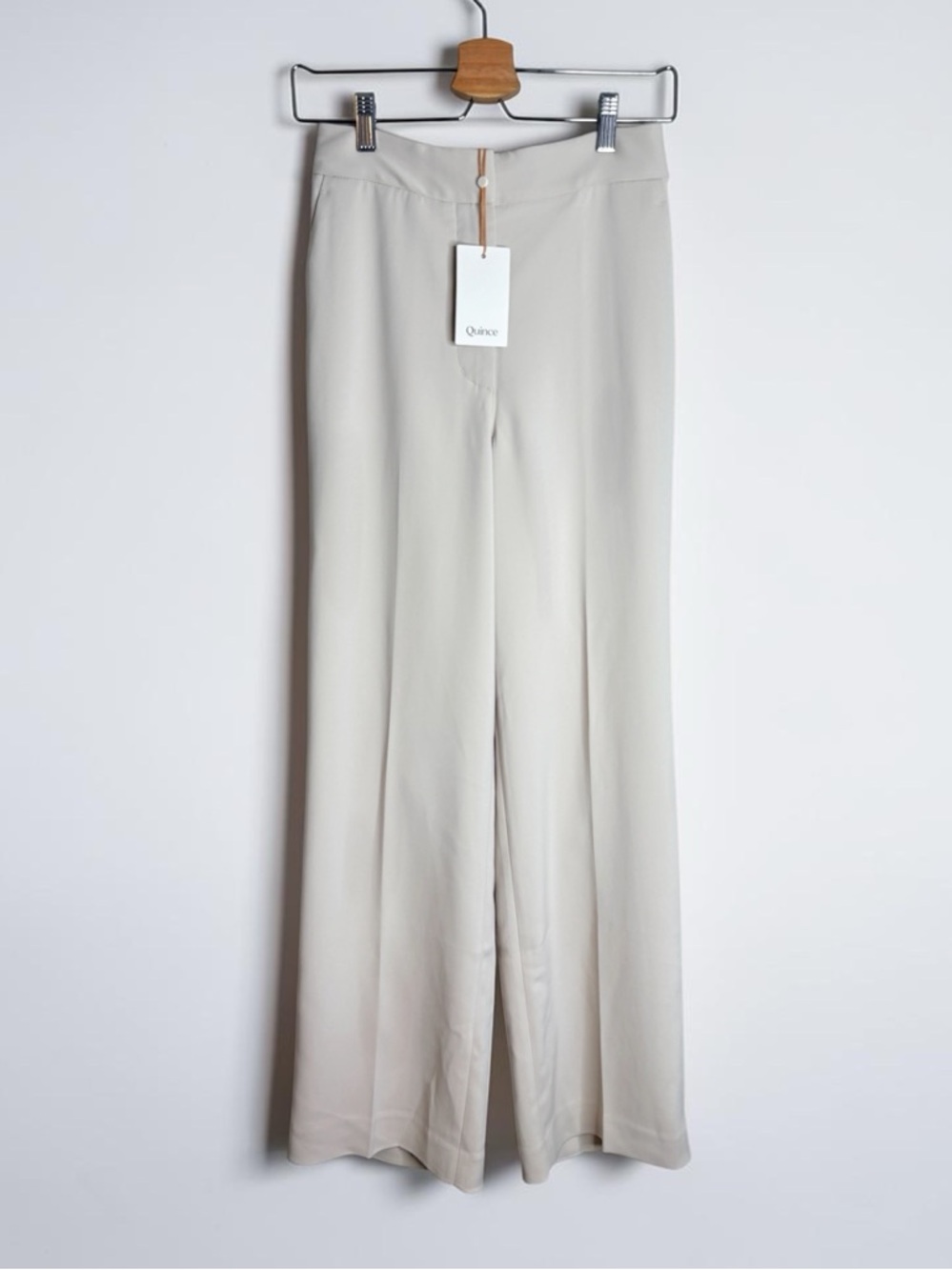 Quince Cream Wide-Leg Trousers